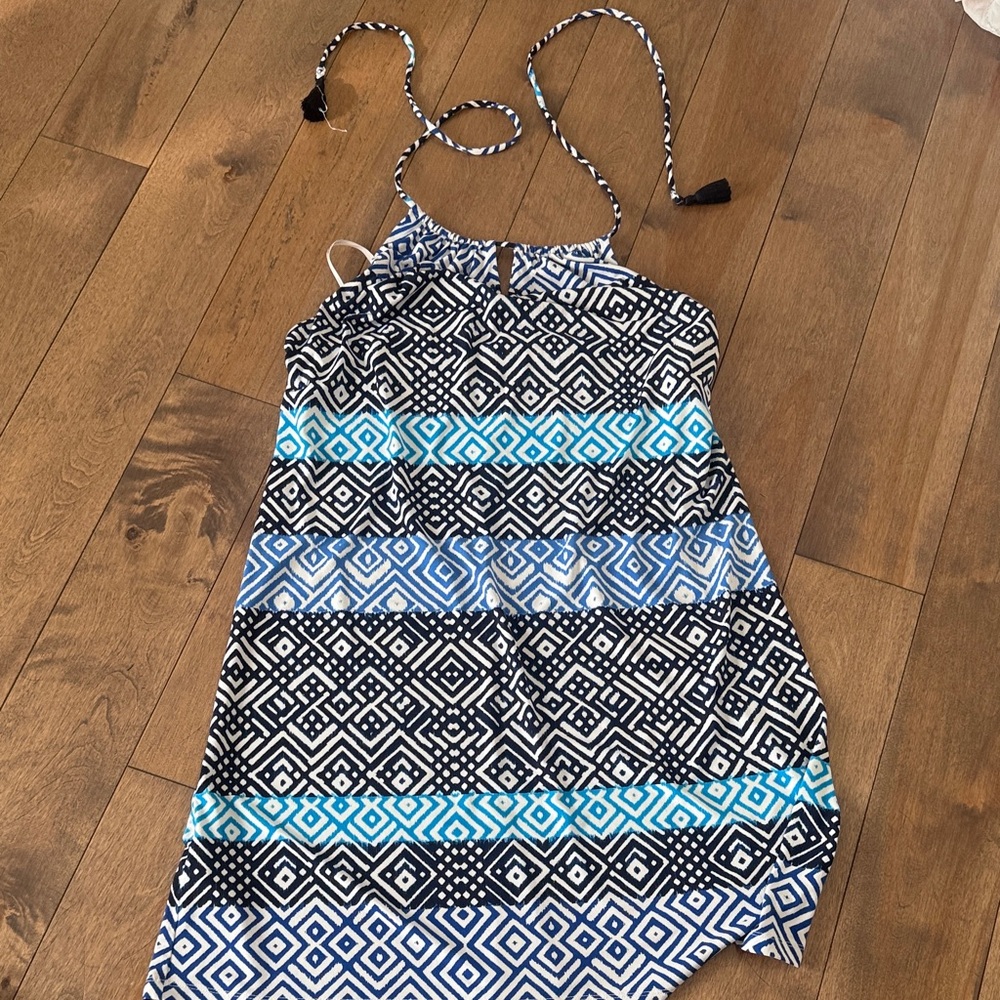 Tommy Bahama Black and Blue Geometric Dress
